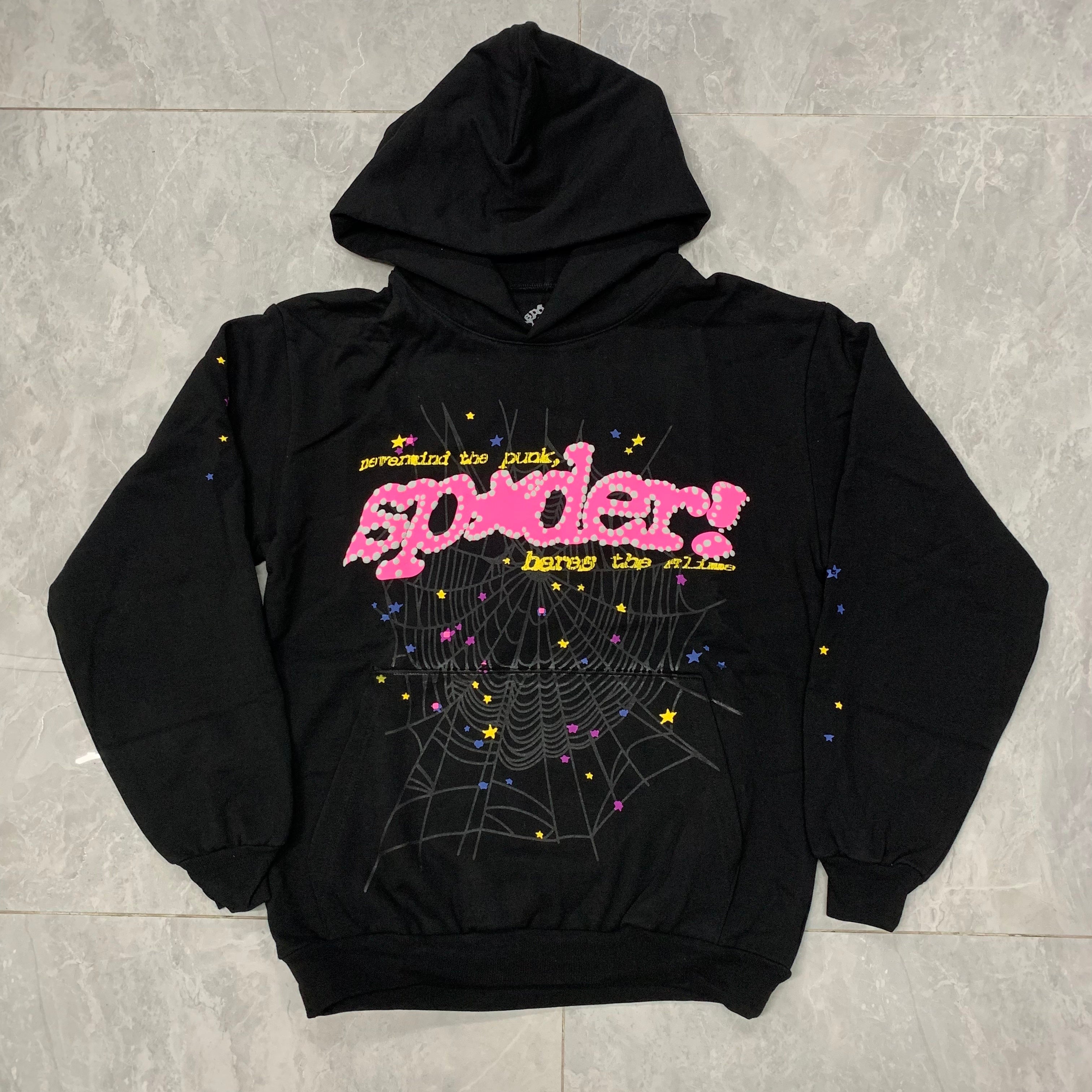 SP5DER Hoodie black/pink